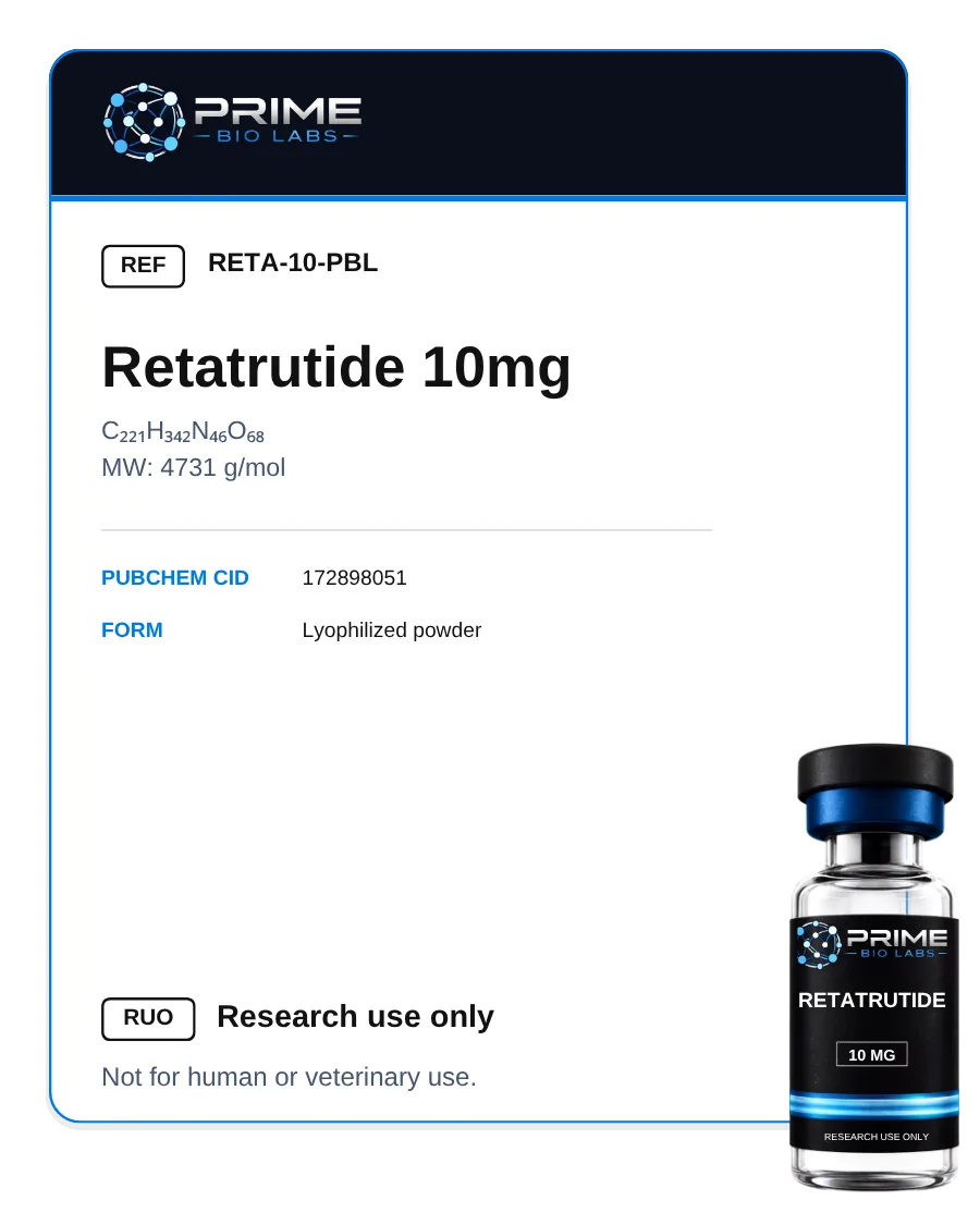 Retatrutide (10 mg), produto da semana, peptídeo para estética e performance