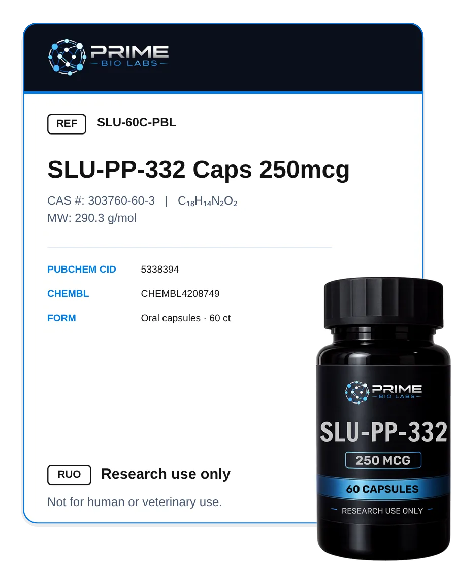 SLU-PP-332 (250 mcg - 60 CAPS), produto da semana, peptídeo para estética e performance