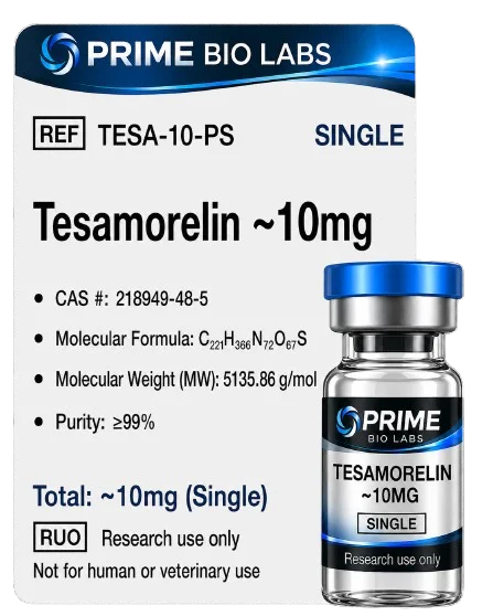 Tesamorelin (10 mg), peptídeo de pesquisa para estética e saúde com pureza ≥99%